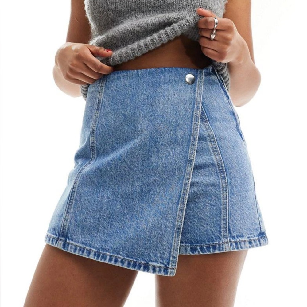 Stradivarius Light Blue Denim Skirt/skirt